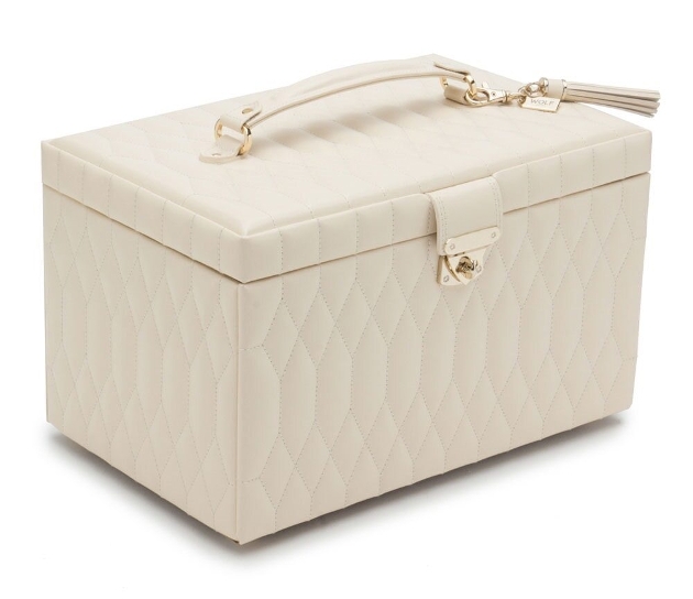 large cream jewellery box closed